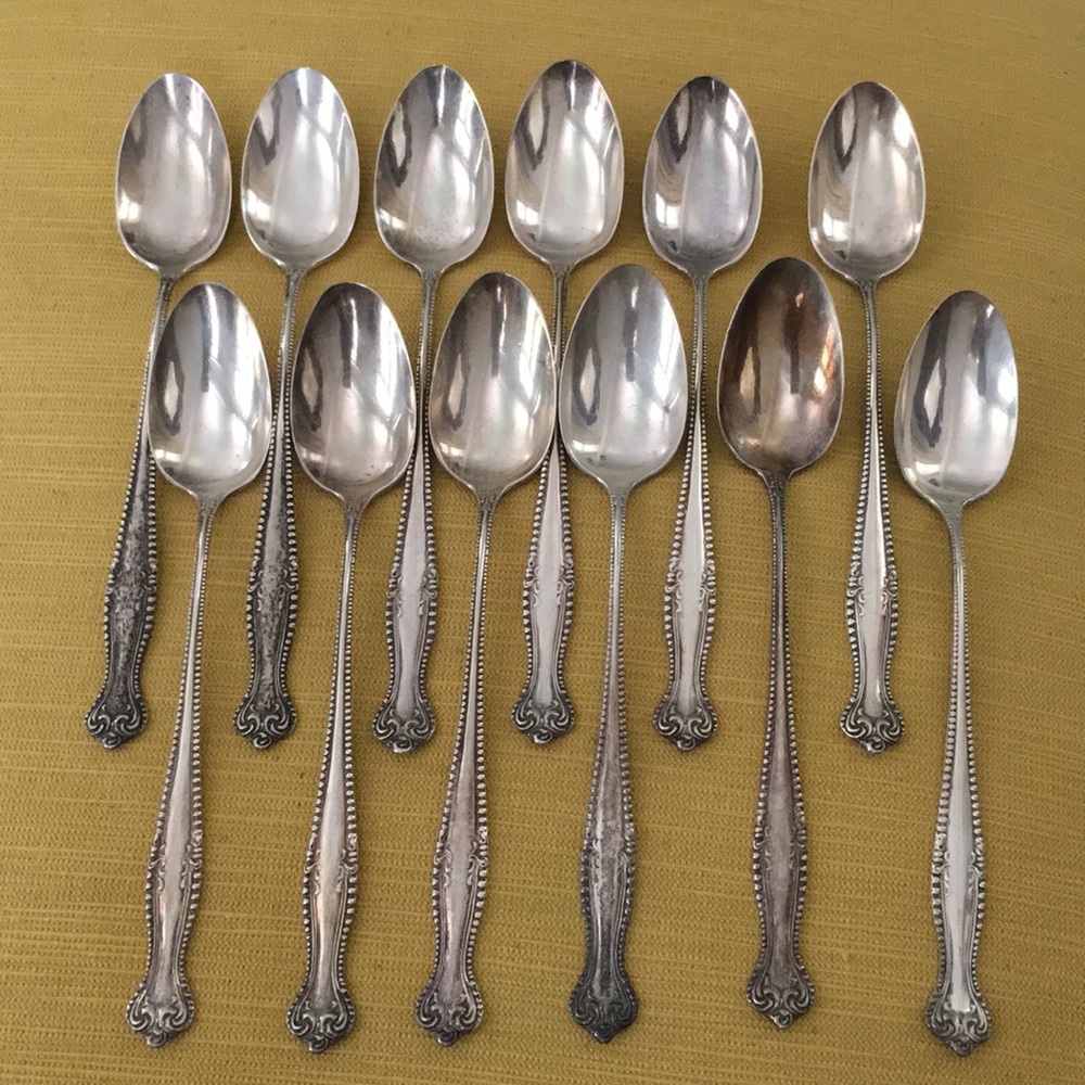 1893 Canterbury sterling iced tea spoons by Towle